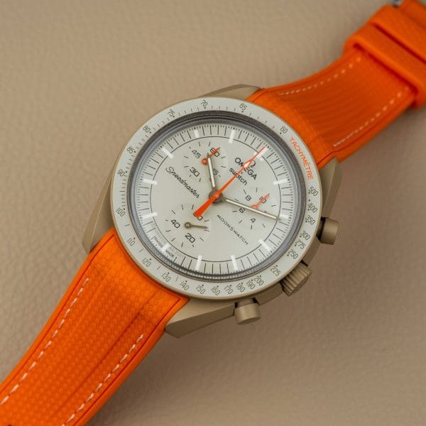 Gummiarmband till Omega X Moonswatch - Monaco - Orange