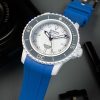 Blue Rubber Strap for Blancpain Fifty Fathoms X Swatch Collaboration.