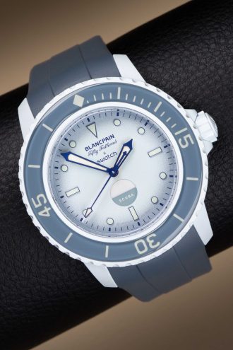 Grey Rubber Strap for Blancpain Fifty Fathoms X Swatch Collaboration.