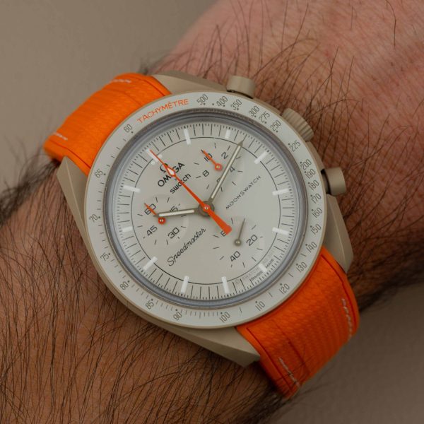 Gummiarmband till Omega X Moonswatch - Monaco - Orange