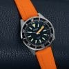 Squale 1521 Militaire + Orange Straight End Rubber klockarmband