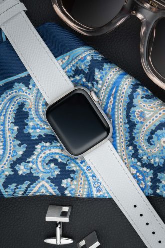 apple watch band - white - leather strap - watch strap - epsom leather