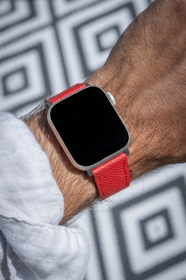 apple watch band - Red - leather strap - watch strap - epsom leather
