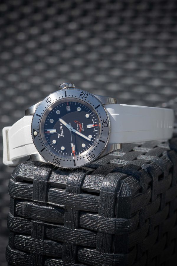 Squale klockarmband vitt - böjt - fkm gummi