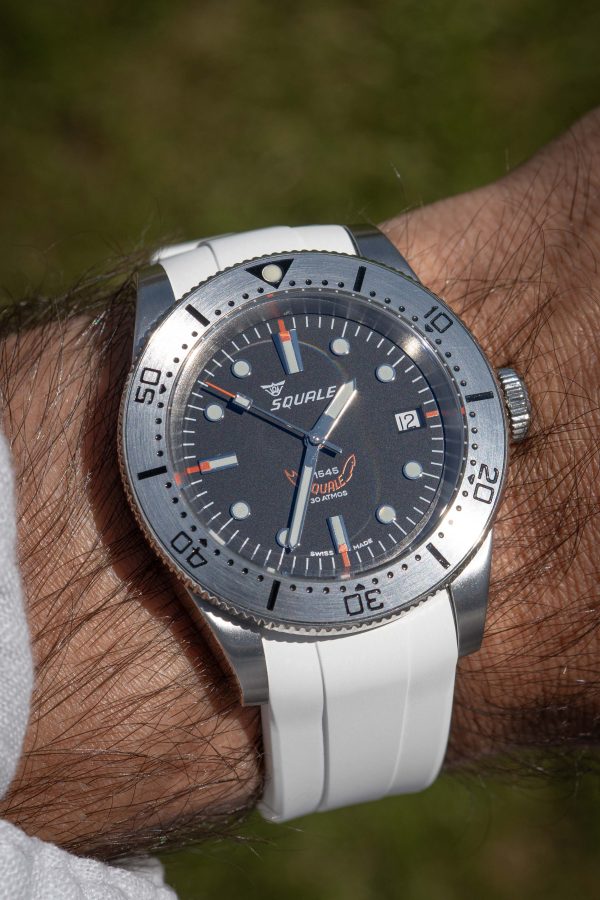 Squale klockarmband vitt - böjt - fkm gummi